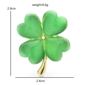 Wuli&baby Classical Opal Clover Leaves Brooches For Women Lady 3-color Beautiful Flower Plants Party Office Brooch Pins Gifts - Image 4