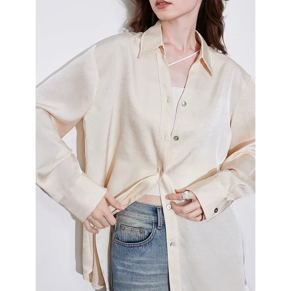 TOYOUTH Women Blouse Shirt 2025 Spring New Style with Rear Split=Light Luxury Age reducing Western Style Top Shirt - Image 3