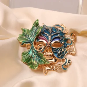 Medieval Women Men Prom Mask Enamel Badges Brooches Elegant Unisex Party Banquet Design Drip Oil Crystal Pin - Image 2