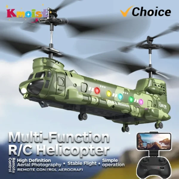 RC Helicopter LM19-D LED Lights 480P Camera HD Aerial Photography 2.4G RC Aircraft Model - Image 2