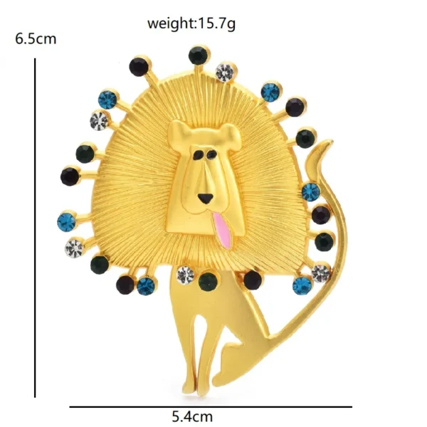 Wuli&baby Vintage Lion Brooches  Women Unisex Lovely Alloy Rhinestone Animal Party Casual Brooch Pins - Image 2