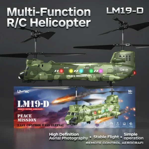 RC Helicopter LM19-D LED Lights 480P Camera HD Aerial Photography 2.4G RC Aircraft Model - Image 5