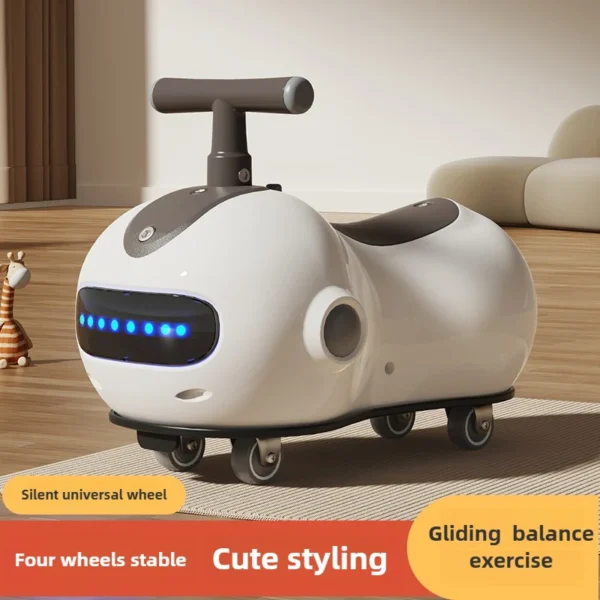 Baby Peanut Twist Car Infant Scooter Walker Sound Light Silent Wheel