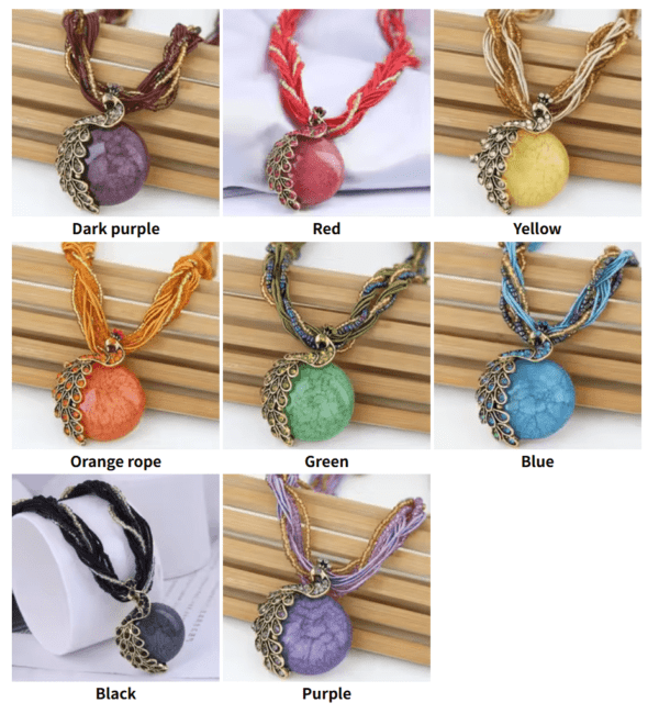 Elegant Vintage Fringed Tassel Pendant Necklace Peacock Design  Womens Sweaters - Image 7