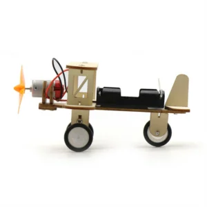 electric taxiing aircraft model  wooden plane dual motor biplane   small inventions scientific experiments    assembled - Image 2