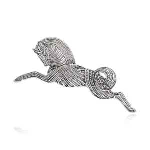 Wuli&baby Vintage Metal Running Horse Brooch Pins Trendy Fashion Women Brooches   2021 - Image 3