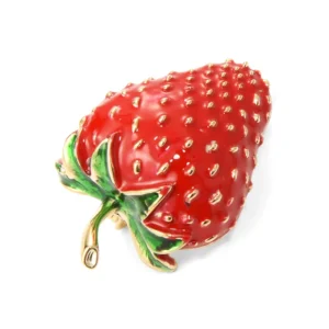 Wuli&baby Lovely Red Strawberry Brooches Women And Mens Metal Enamel Weddings Party Brooch Pins - Image 3