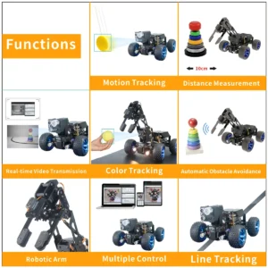 Adeept PiCar Pro 2 in 1 4WD Smart Robot Car Kit with 4DOF Robotic Arm  Raspberry Pi(Raspberry Pi Board NOT Included) - Image 5