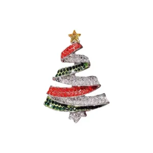Wuli&baby Rhinestone Christmas Tree Brooches  Women Beauty Classic New Year Tree Brooch Pin - Image 2