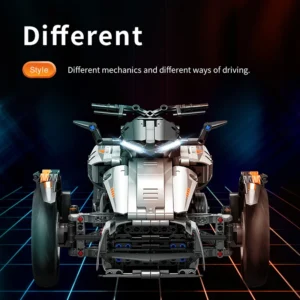 1228Pcs City Technical APP RC Locomotive Motorcycle Building Block MOC Motorbike Bricks Model - Image 3