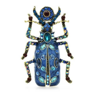 Wuli&baby Big Enamel Beetle Brooches  Women Unisex 4-color Rhinestone Lovely Insects Party Office Brooch Pins - Image 4