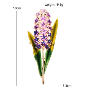 Wuli&baby Lavender Flower Brooches  Lady Women 2-color Beauty Enamel Lilac Flowers Office Party Brooch Pins - Image 3