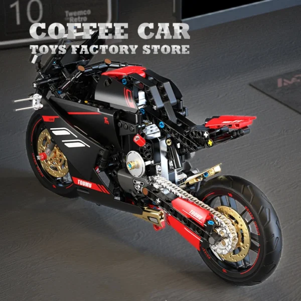 High-tech Motorcycle Building Blocks NEW Mecha Motorbike MOC Bricks 3D Model Kits   Educational - Image 3
