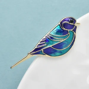 Wuli&baby Exquisite Bird Brooches Pins  Women Unisex 2-color Beautiful Enamel Bird Animal Party Office Brooch Pins - Image 3