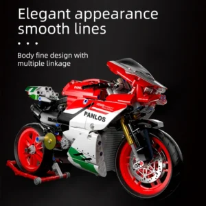 MOC City Technical Super Motorcycle Racing Motorbike Model Building Block  Locomotive Brick - Image 2
