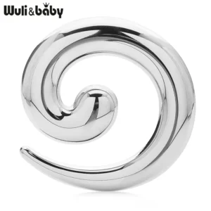 Wuli&baby Stainless Steel Geometric Brooches  Women 2-color Simple Style Brooch Pins - Image 2