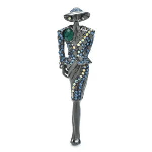 Wuli&baby Pretty Lady Brooches 2-color Wear Suit-dress Hat Modern  Figure Women Brooch Pins - Image 4