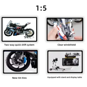 New Motorcycle Building Bocks Simulation Motorcycle Model  Assembly Model Difficult   Educational Creature - Image 3