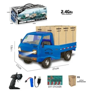 1:16 Remote Controlled RC CAR Small Cargo Truck Floating Van Small Truck Micro Truck Pickup LED Truck - Image 3