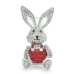 Wuli&baby Lovely Rabbit Brooches  Women 2-color Rhinestone Sparkling Rhinestone Bunny Pets Party Casual Brooches Pins - Image 3