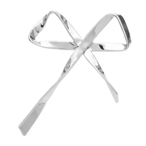 Wuli&baby Big Stainless Steel Bowknot Brooches  Women Unisex Beautiful All-match Party Office Brooch Pins - Image 2