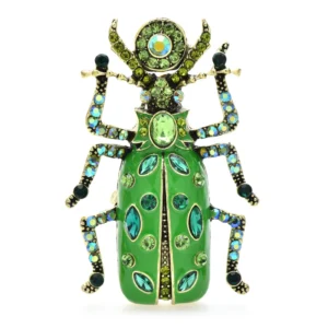 Wuli&baby Big Enamel Beetle Brooches  Women Unisex 4-color Rhinestone Lovely Insects Party Office Brooch Pins - Image 3