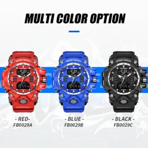 FOXBOX Waterproof Watches  Men Luxury Sport Chronograph Alarm Wristwatch Military Quartz Clock Digital Male Watch Student - Image 6