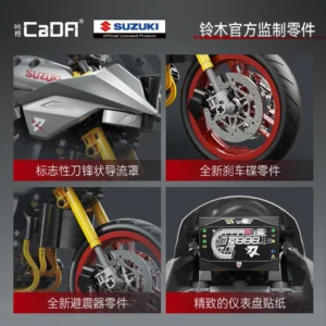 1104Pcs Suzuki KATANA Technical Motorcycle Moto Car Model Building Blocks Racing Motobike  Bricks - Image 5