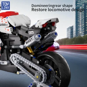 883PCS Technical Classic 1:10 Motorbike Building Model Blocks Moto Road Racer Bricks Christmas - Image 4
