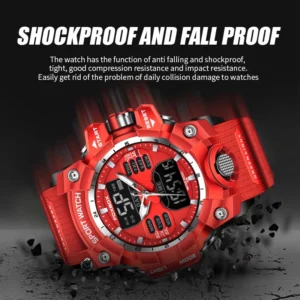 FOXBOX Waterproof Watches  Men Luxury Sport Chronograph Alarm Wristwatch Military Quartz Clock Digital Male Watch Student - Image 2