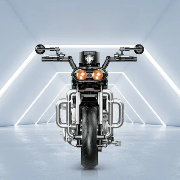 Technical Motorcycle MOC Building Kit - Creative Model Bricks with Moving Parts &    Idea - Image 3
