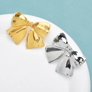 Wuli&baby Stainless Steel Bowknot Brooches  Women 2-color Lovely Metal Easy-match Knot Casual Office Brooch Pins - Image 4