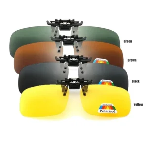 4 Color Grey Lenses Polarized Sunglasses Clip On Flip Up UV 380 Driving Fishing Night Vision Glasses Clips - Image 3