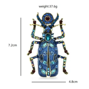 Wuli&baby Big Enamel Beetle Brooches  Women Unisex 4-color Rhinestone Lovely Insects Party Office Brooch Pins - Image 5