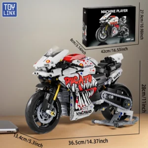 883PCS Technical Classic 1:10 Motorbike Building Model Blocks Moto Road Racer Bricks Christmas - Image 3