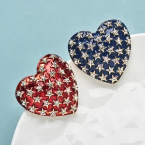 Wuli&baby Big Stars Heart Brooches Pins  Women Unisex 2-color Enamel Love Party Casual Brooch Pins - Image 4
