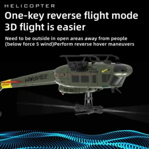 2025 New Uh-1 Huey Simulation Six Way Aileron Free Reverse Flying Stunt Helicopter Electric Remote-Controlled Aircraft Model - Image 4