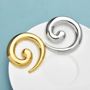 Wuli&baby Stainless Steel Geometric Brooches  Women 2-color Simple Style Brooch Pins - Image 4