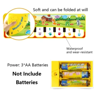 Piano Mat for Kids Children Fitness Keyboard Play Music Carpet Toddlers Music Instrument Toys Educational Toys Gift for Girl Boy - Image 5