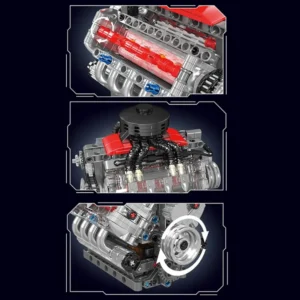 Mould King 10171 LSX454 V8 Engine Motorized Simulation Model Electrically Drive Building Blocks Technical Car Parts - Image 5