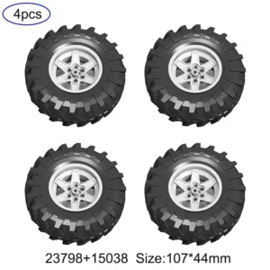 4WD Climbing Car Off-road Front Suspension System MOC Parts Kits 23798 15038 Tyre Compatible with LEGOed - Image 4