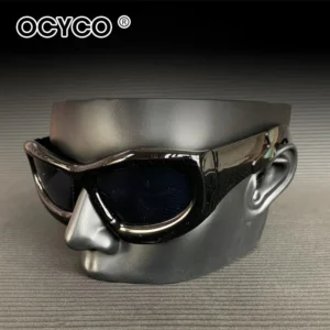 Cool Exaggerated Glasses Future Science And Technology Sense Skiing Big Frame Sunglasses Dazzling Men And Womean - Image 3