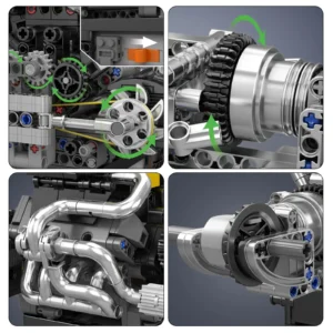Mould King 10207 Technical Car Engine V12 Cylinder Building Blocks Model 11 V-Shaped Bricks Kits    Christmas - Image 4