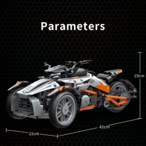1228Pcs City Technical APP RC Locomotive Motorcycle Building Block MOC Motorbike Bricks Model - Image 6