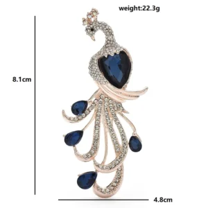 Wuli&baby Elegant Crystal Peacock Brooches  Women Lady 4-color Beautiful Big Bird Animal Party Casual Brooch Pins - Image 5