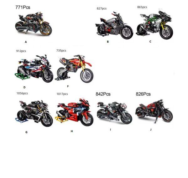 MOC City Technical Super Motorcycle Racing Motorbike Model Building Block  Locomotive Brick - Image 7