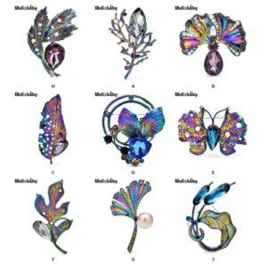 Wuli&baby Many Design Flowers Beautiful Brooches  Women Metal Rhinestone Plants Party Office Brooch Pins - Image 7