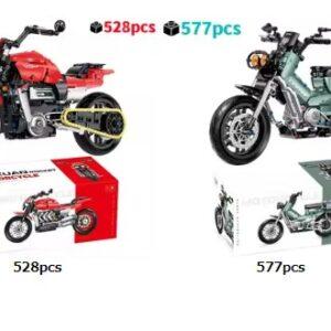 Technical Motorcycle MOC Building Kit - Creative Model Bricks with Moving Parts &    Idea - Image 6