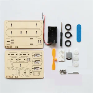 electric taxiing aircraft model  wooden plane dual motor biplane   small inventions scientific experiments    assembled - Image 5