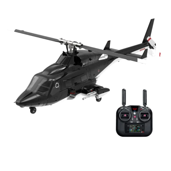 Eachine e188s airwolf 2.4g 9ch 6g gps optical flow localization lidar tof altitude hold dual brushless motor 1:34 scale flybarless rc helicopter rtf with aluminum box - Image 2